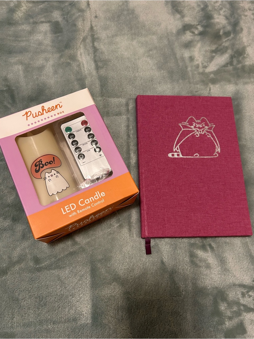 Pusheen Box Halloween LED Candle & Magenta Purple Journal Set